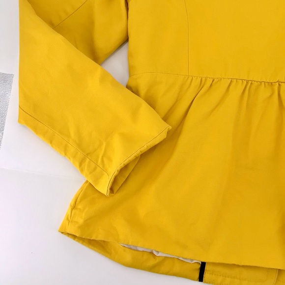 J Crew Yellow Peplum Ruffle Faux Front Pockets Long Sleeve Jacket - Picture 12 of 13